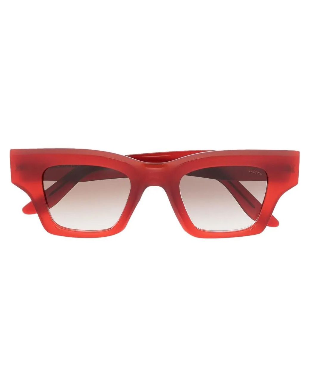 Lapima Red Bira Square-Frame Sunglasses