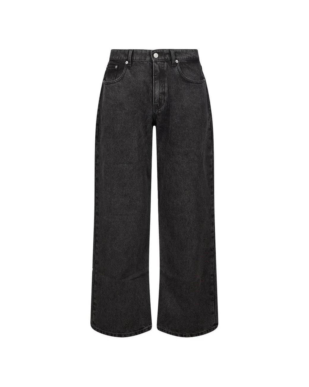 ERL Black Logo-Embroidered Wide-Leg Jeans