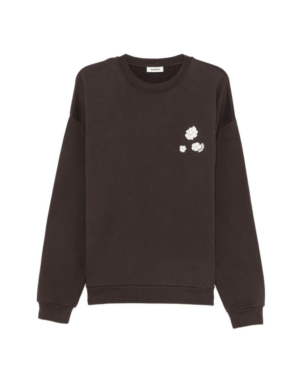Sandro Brown Sweat À Détails De Fleurs for men
