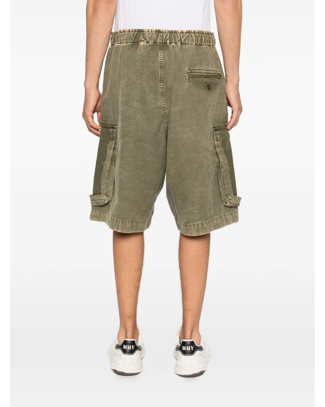 Maison Mihara Yasuhiro Green Drawstring Cargo Shorts for men