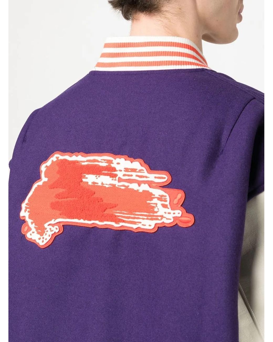Y-3 Purple Graphic-Print Bomber Jacket for men