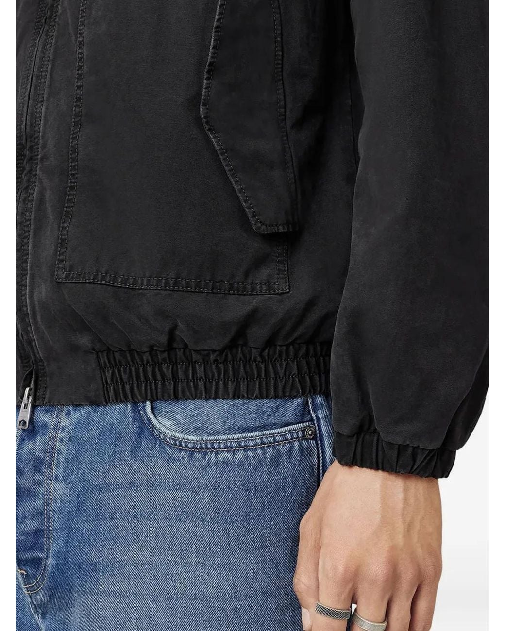 AllSaints Black Holman Ramskull Zip-Up Jacket for men