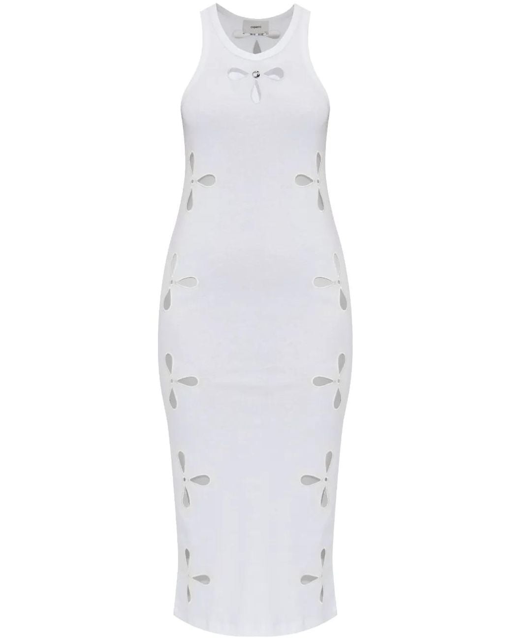 Coperni White Cut-Out Midi Dress