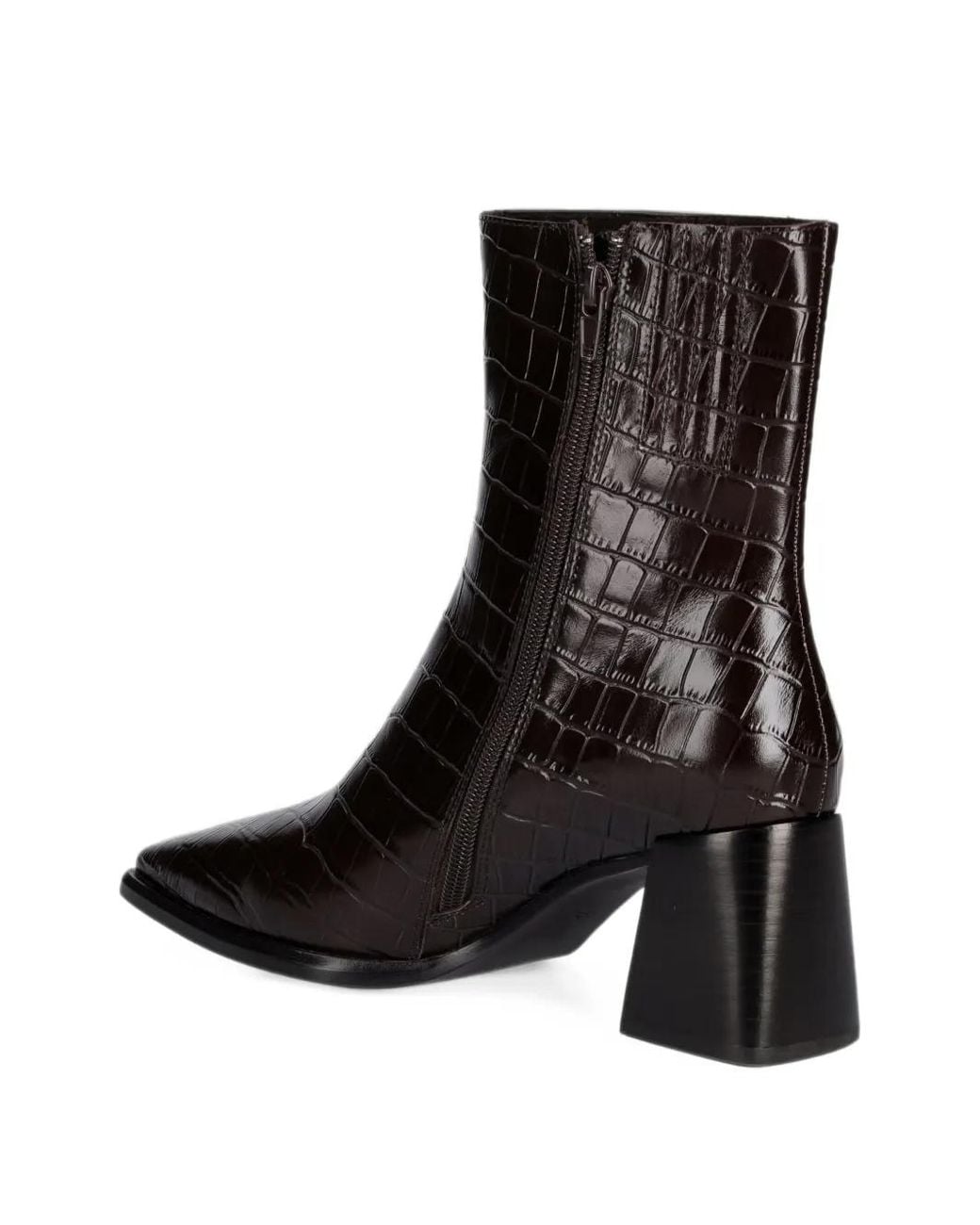 Jeffrey Campbell Black Sherpal 2 Croc-Effect Ankle Boots