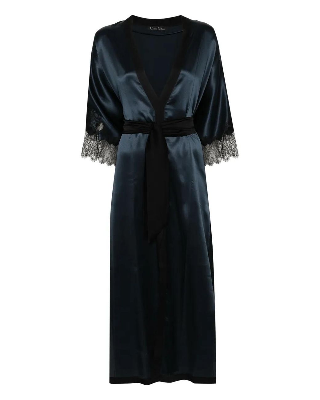 Carine Gilson Black V-Neck Silk Kaftan