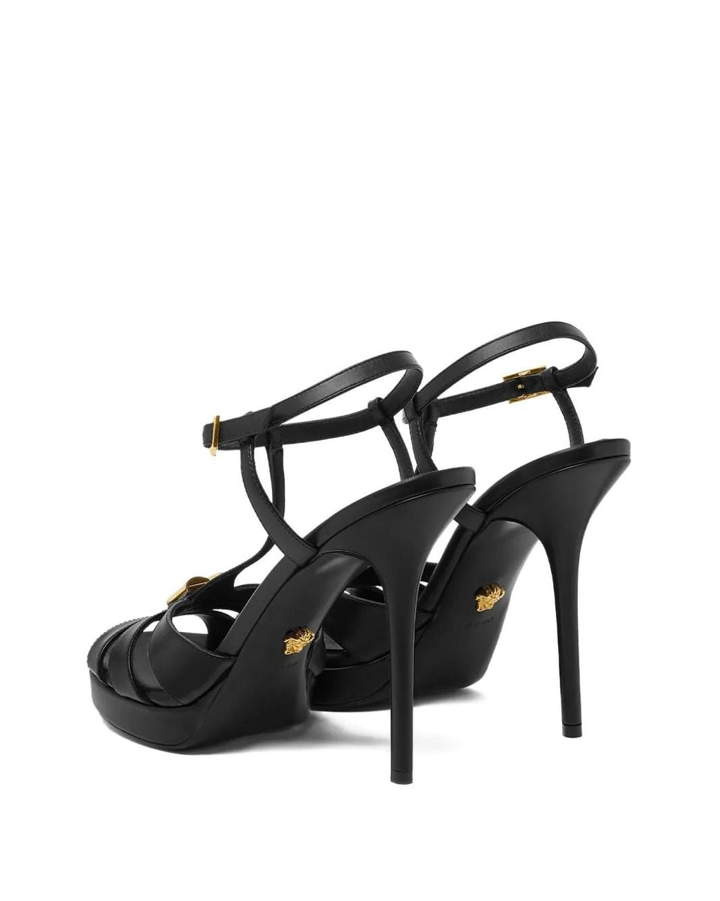V Sandales En Cuir 120 Mm Versace en coloris Black