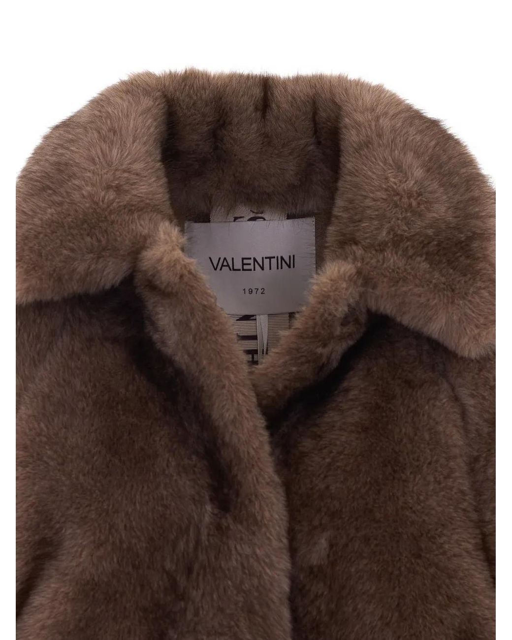 VALENTINI 1972 Brown Veste À Col En Fourrure Artificielle