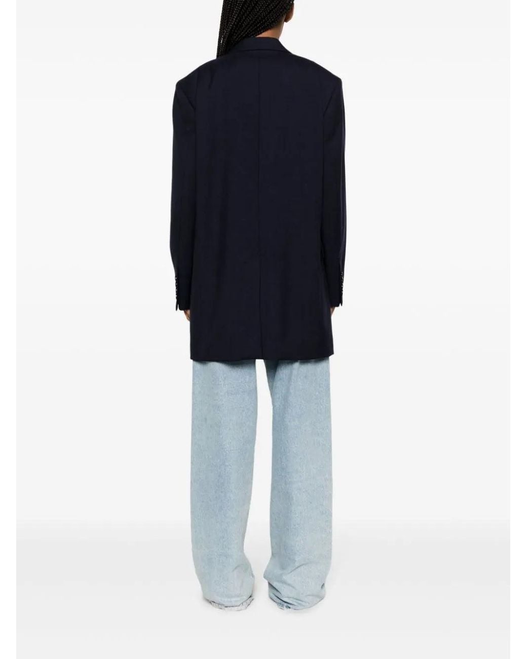 AMI Blue Notched-lapels Single-breasted Blazer