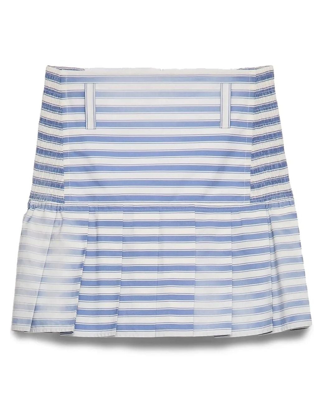 Prada Blue Striped Poplin Mini Skirt