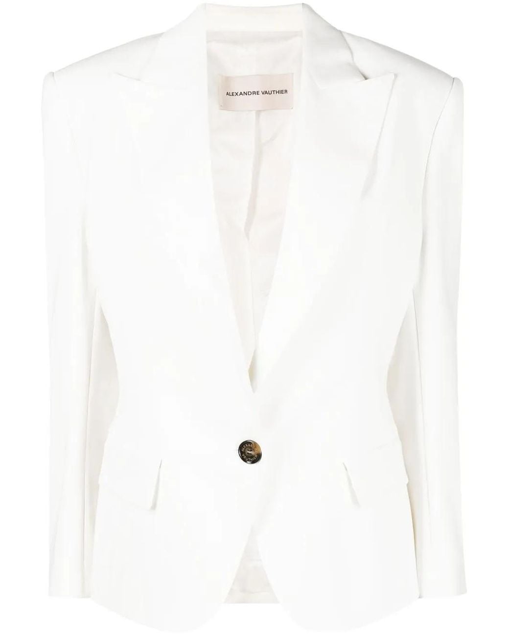 Alexandre Vauthier White Single-Breasted Blazer