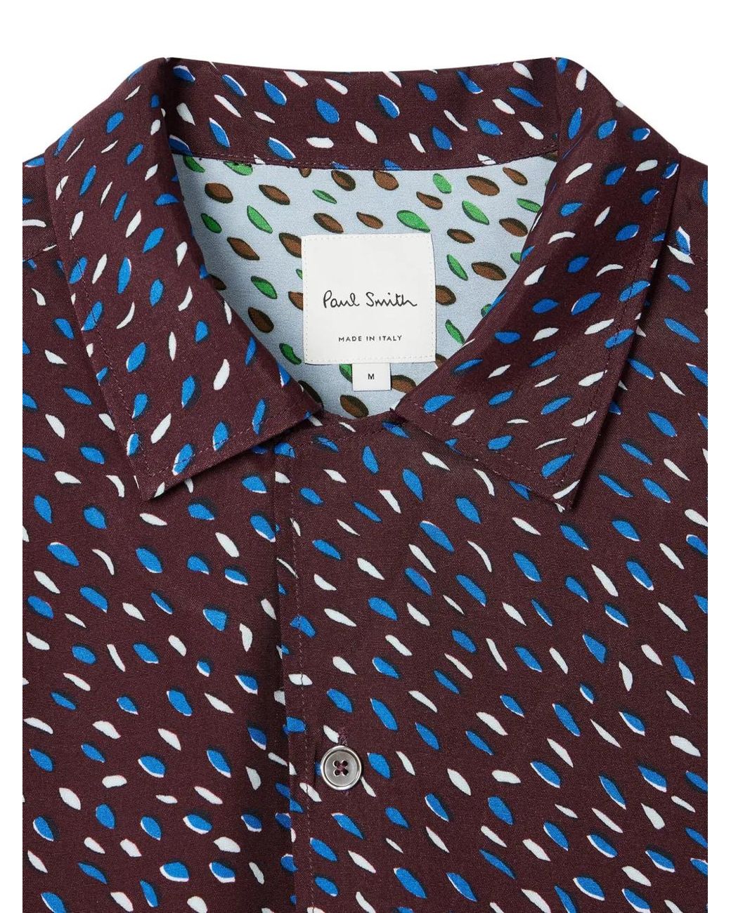Paul Smith Purple Screen Dance Print Camp-Collar Shirt for men
