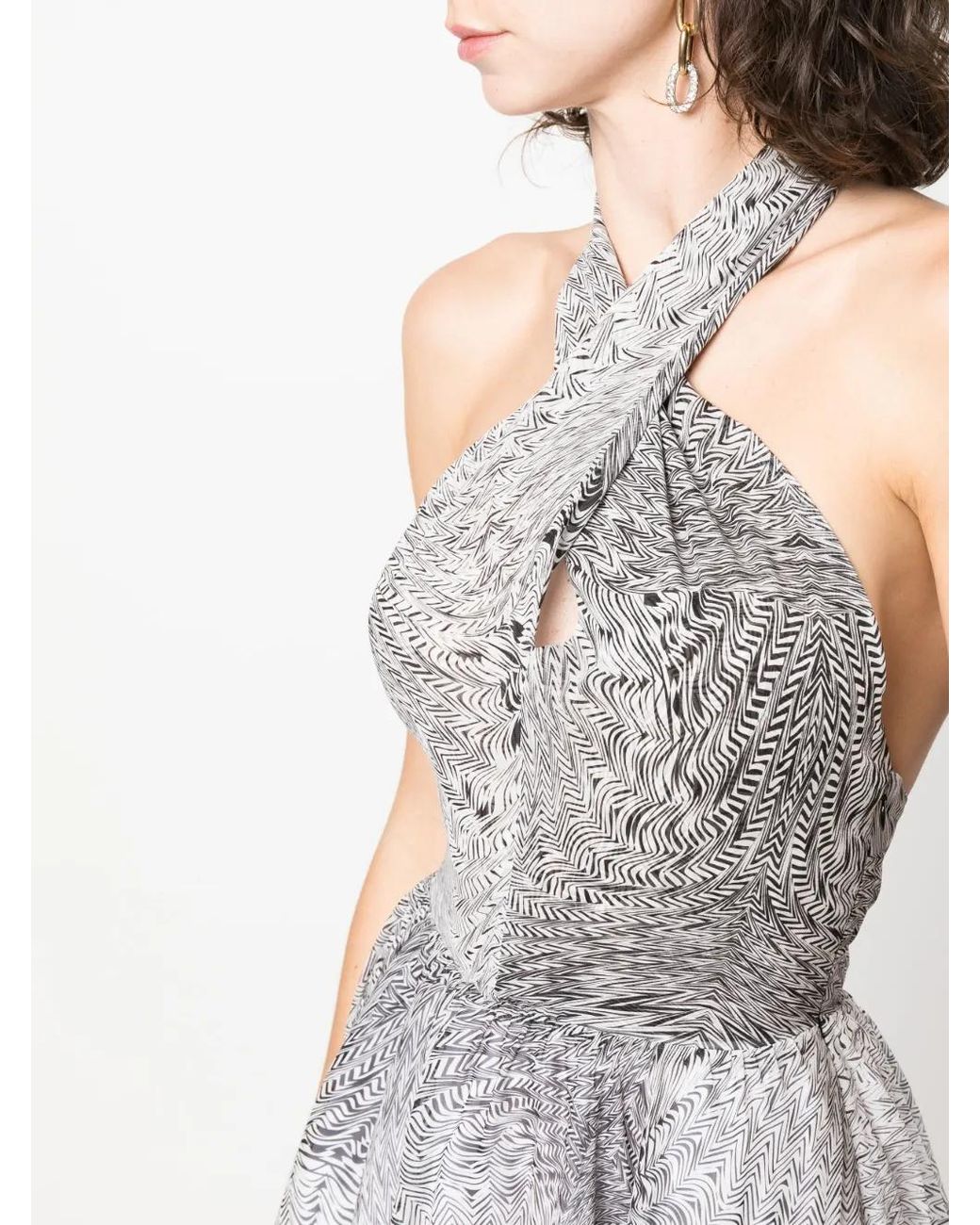 FEDERICA TOSI White Abstract-Print Silk Dress