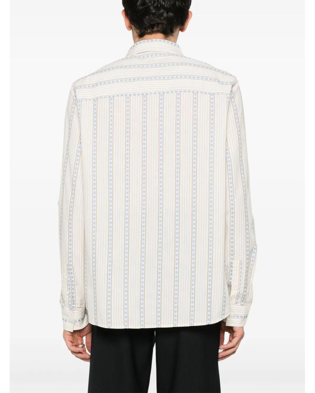 WOOD WOOD White Aster Floral-Jacquard Shirt for men