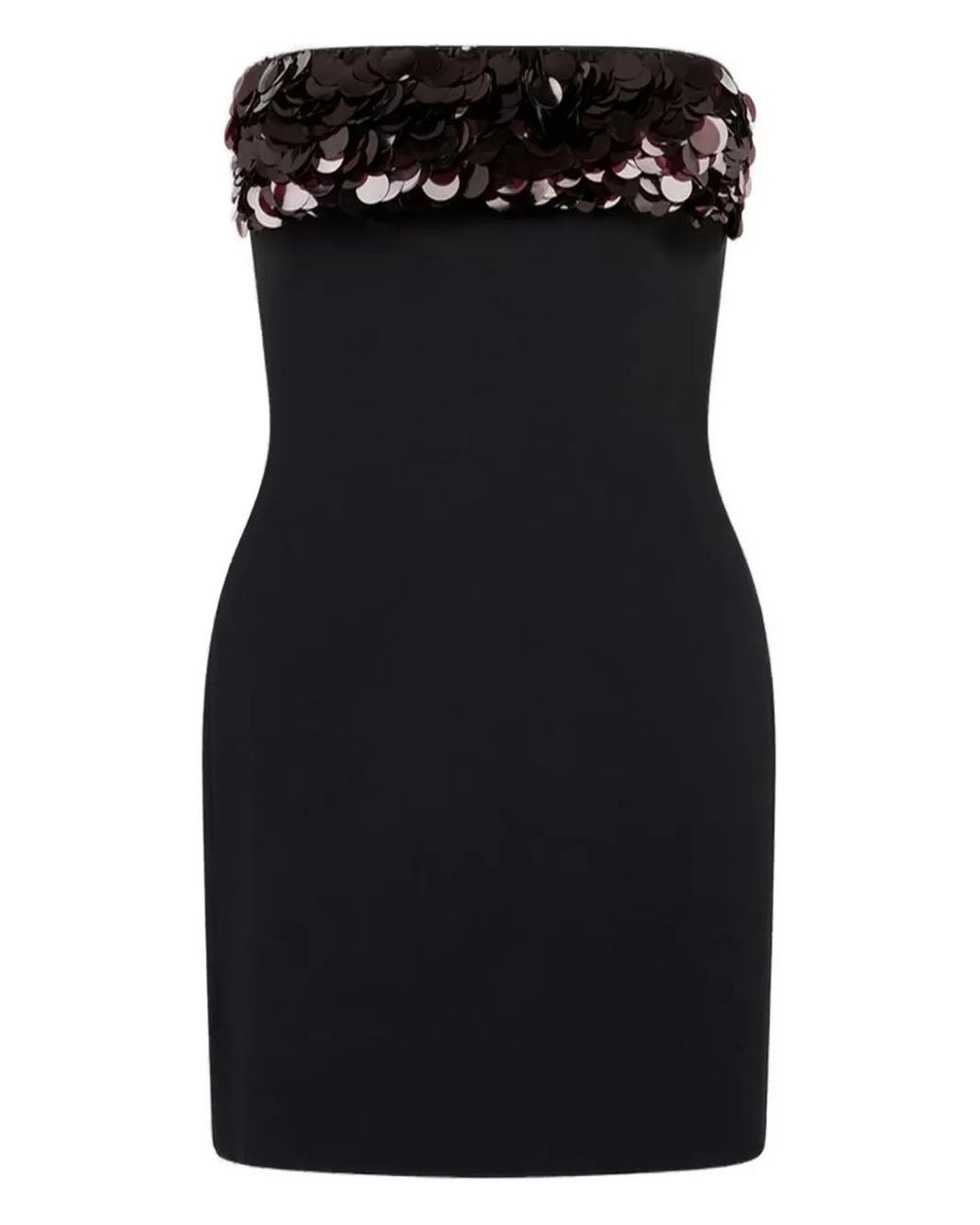 David Koma Black Sequin-Embellished Strapless Mini Dress