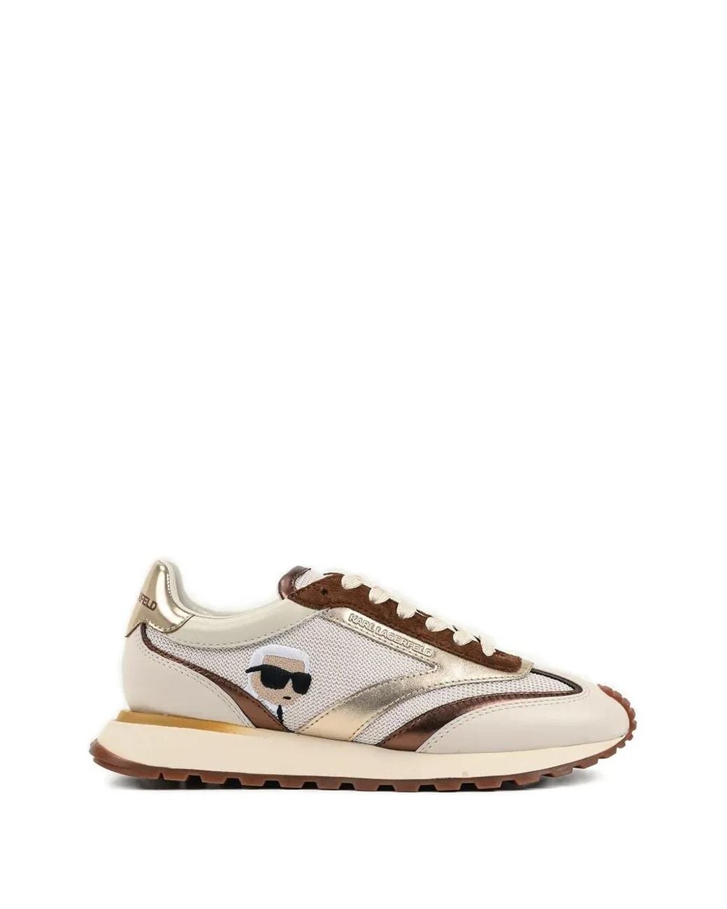 Karl Lagerfeld White Peep Lace Sneakers