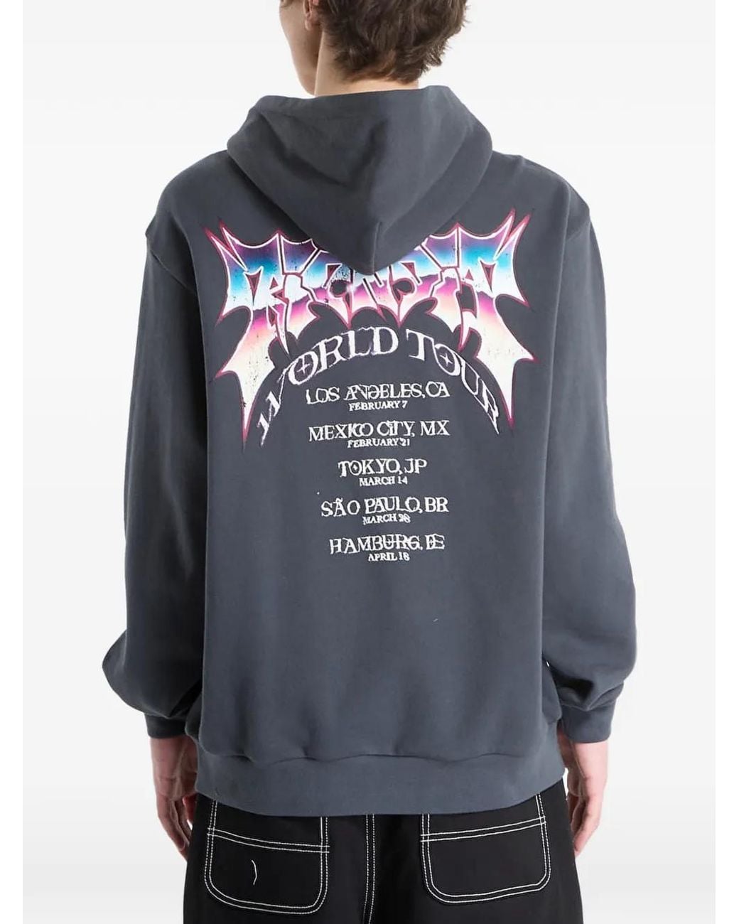 RIPNDIP Gray Noid Graphic-Print Zip-Up Hoodie for men