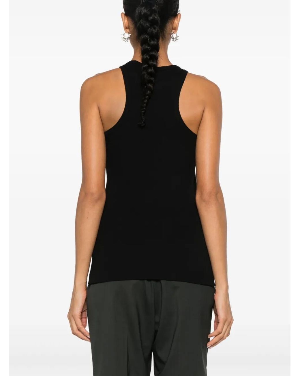 Ioana Ciolacu Black Geripptes Trägershirt