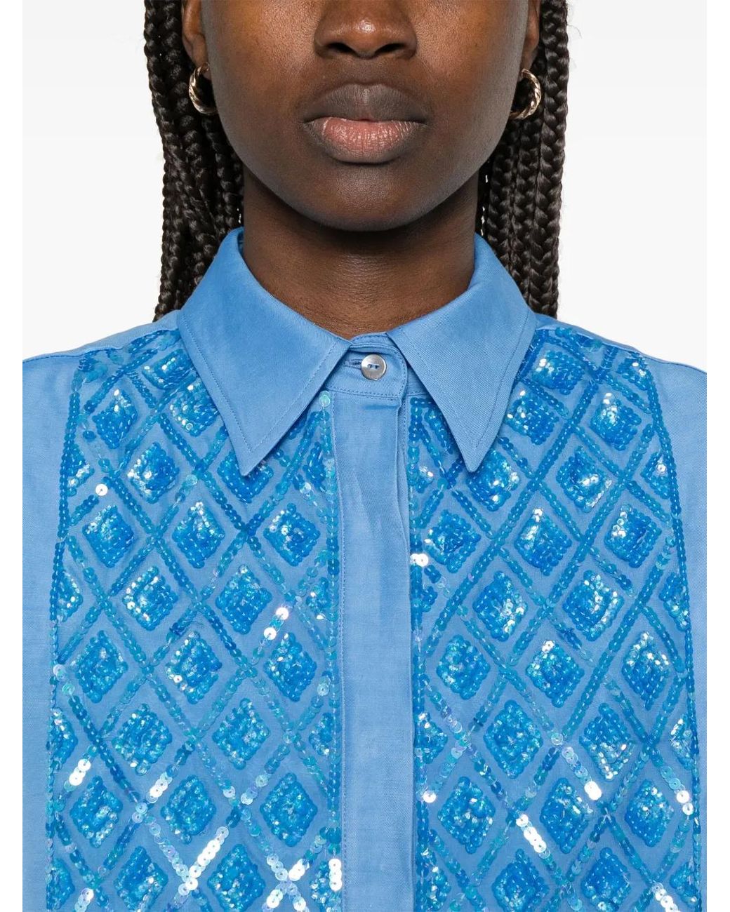 P.A.R.O.S.H. Blue Raisa Shirt
