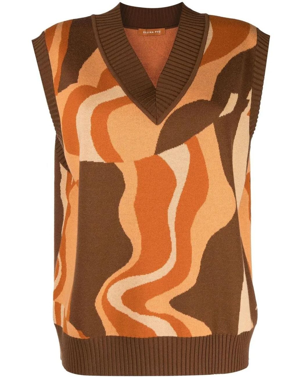 Rejina Pyo Orange Frida Abstract-Pattern Knit Vest