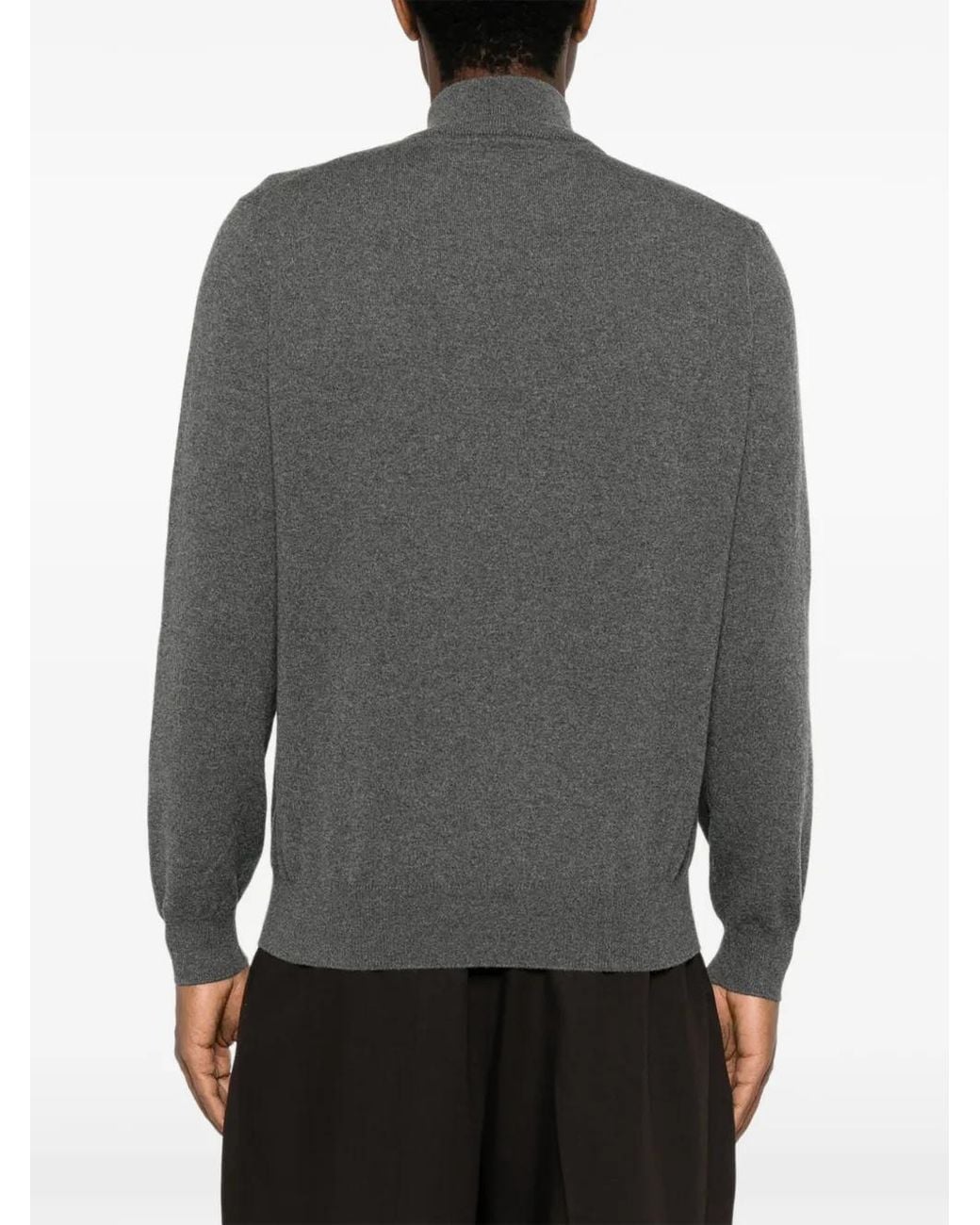 Loro Piana Gray Half-Zip Sweater for men