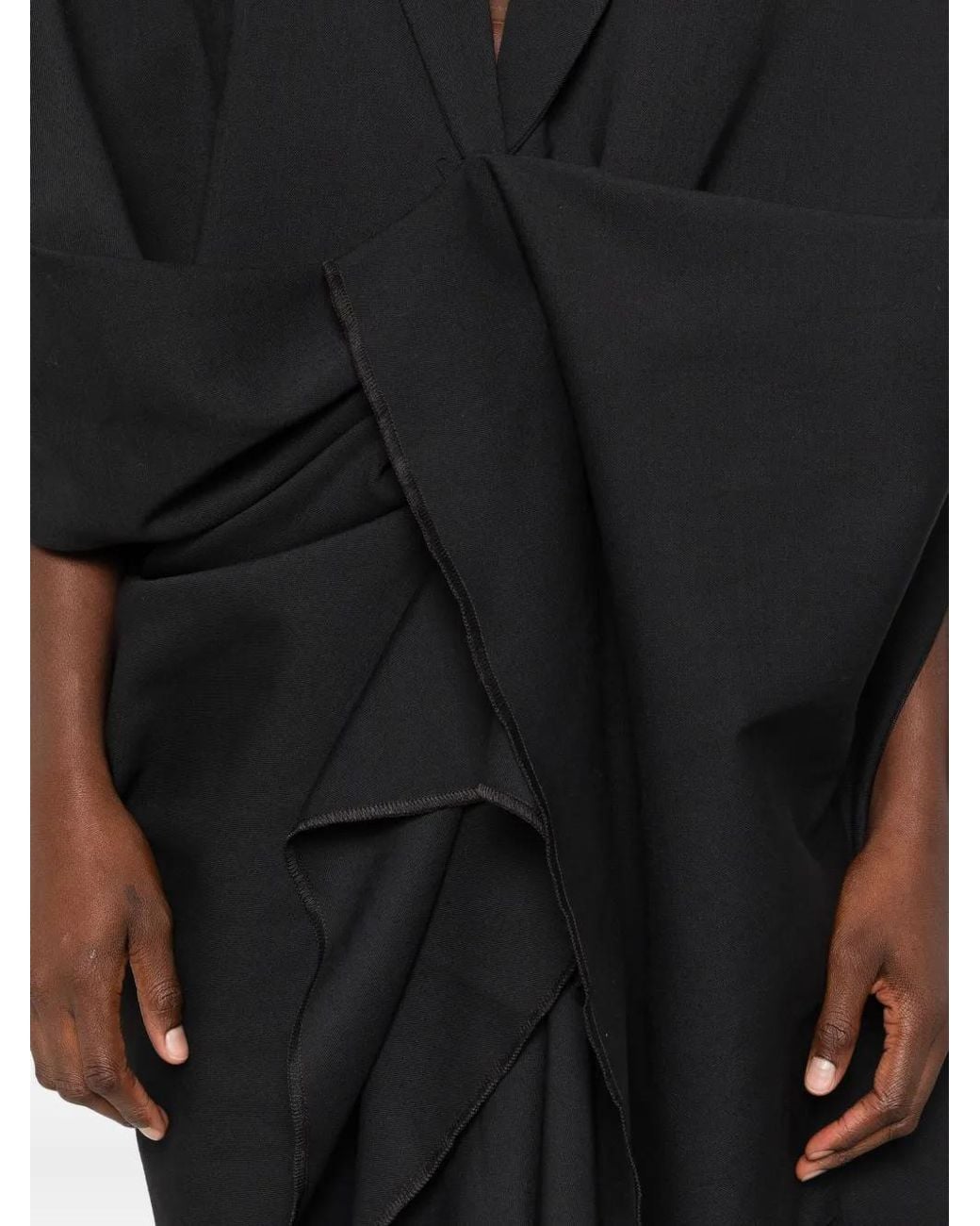 Coperni Black Wrapped Asymmetrical Coat