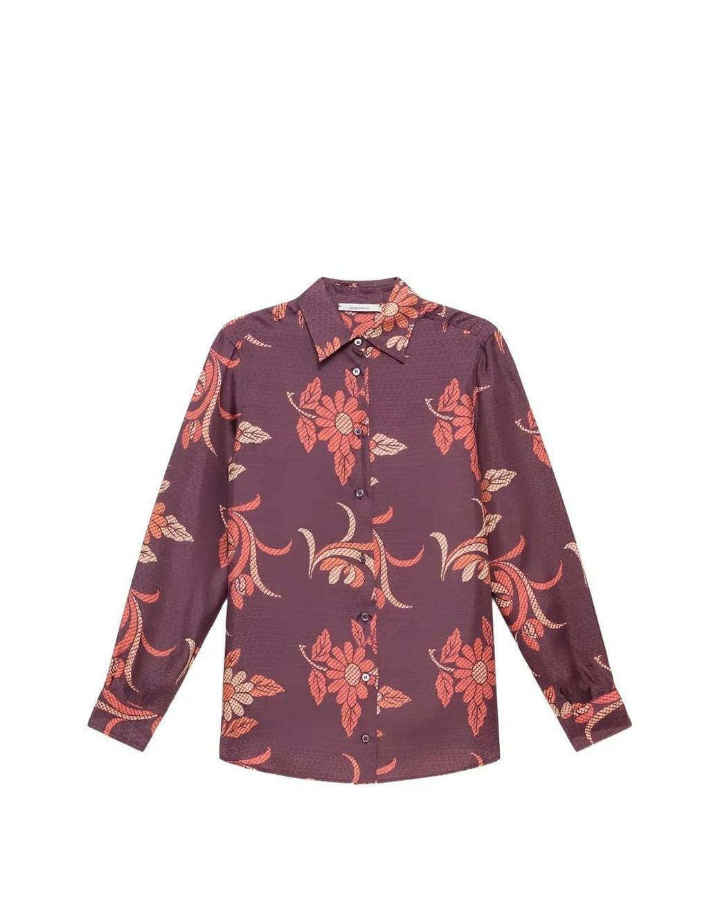 Maliparmi Red Floral-Print Long-Sleeved Shirt