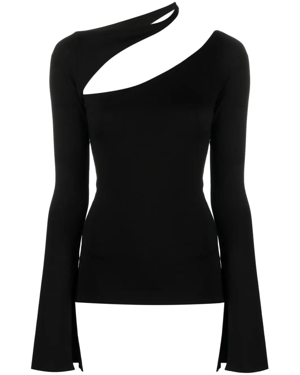 MANURI Black Sandy Cut Out-Detail Blouse