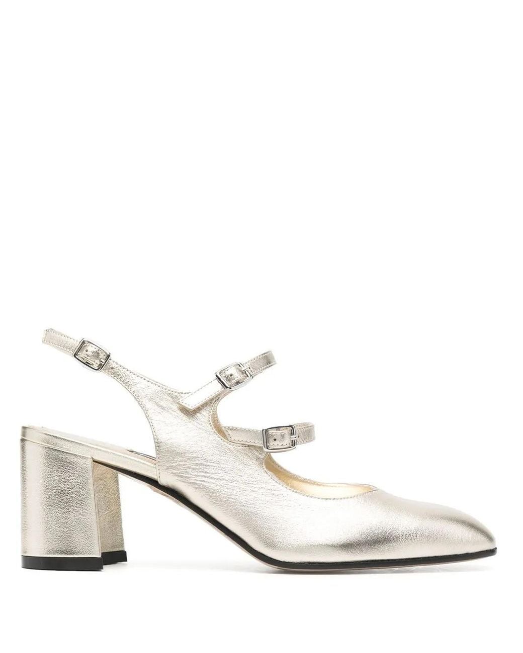 CAREL PARIS White Double-Buckle 65Mm Sandals