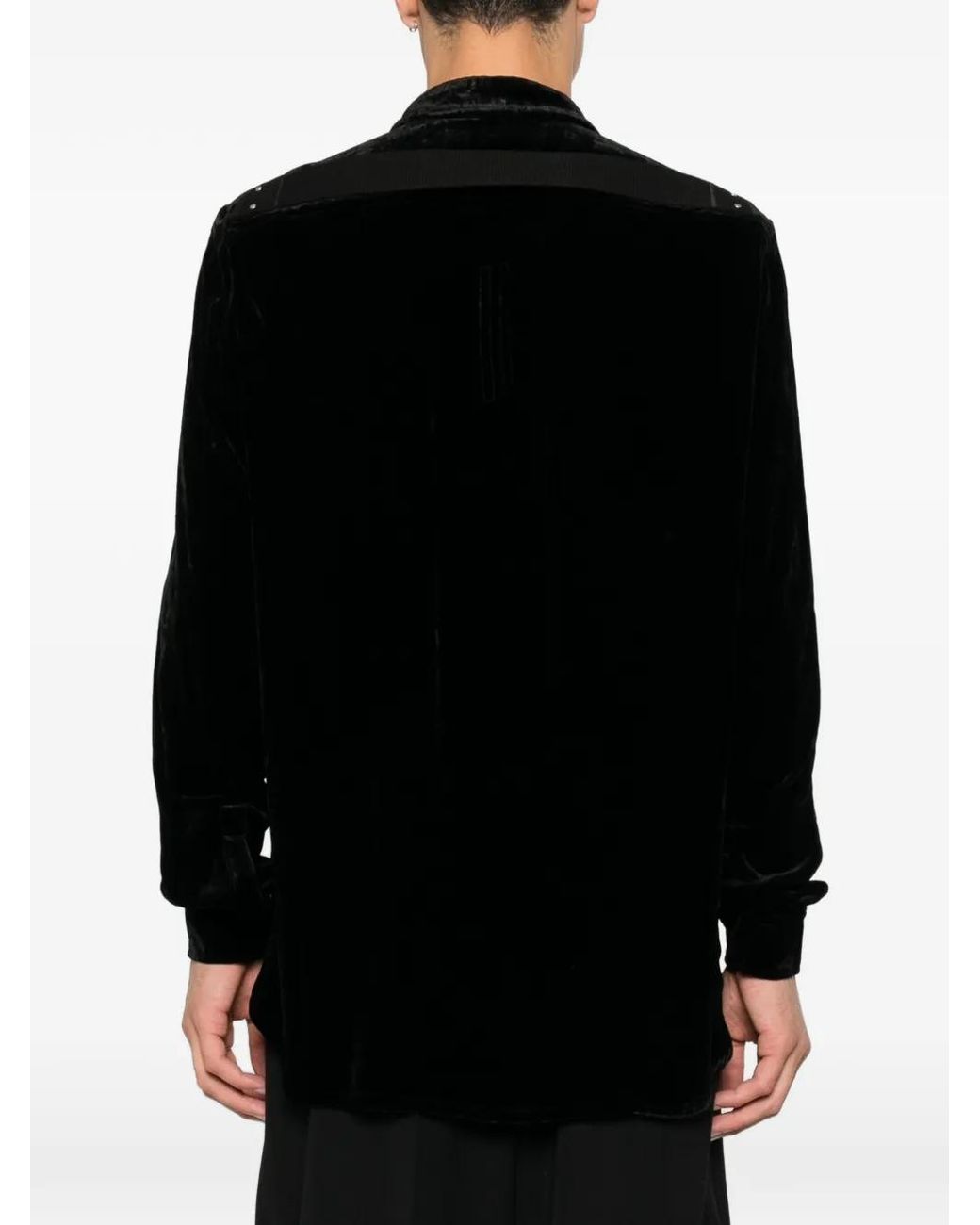 Rick Owens Fluwelen Overhemd in het Black voor heren