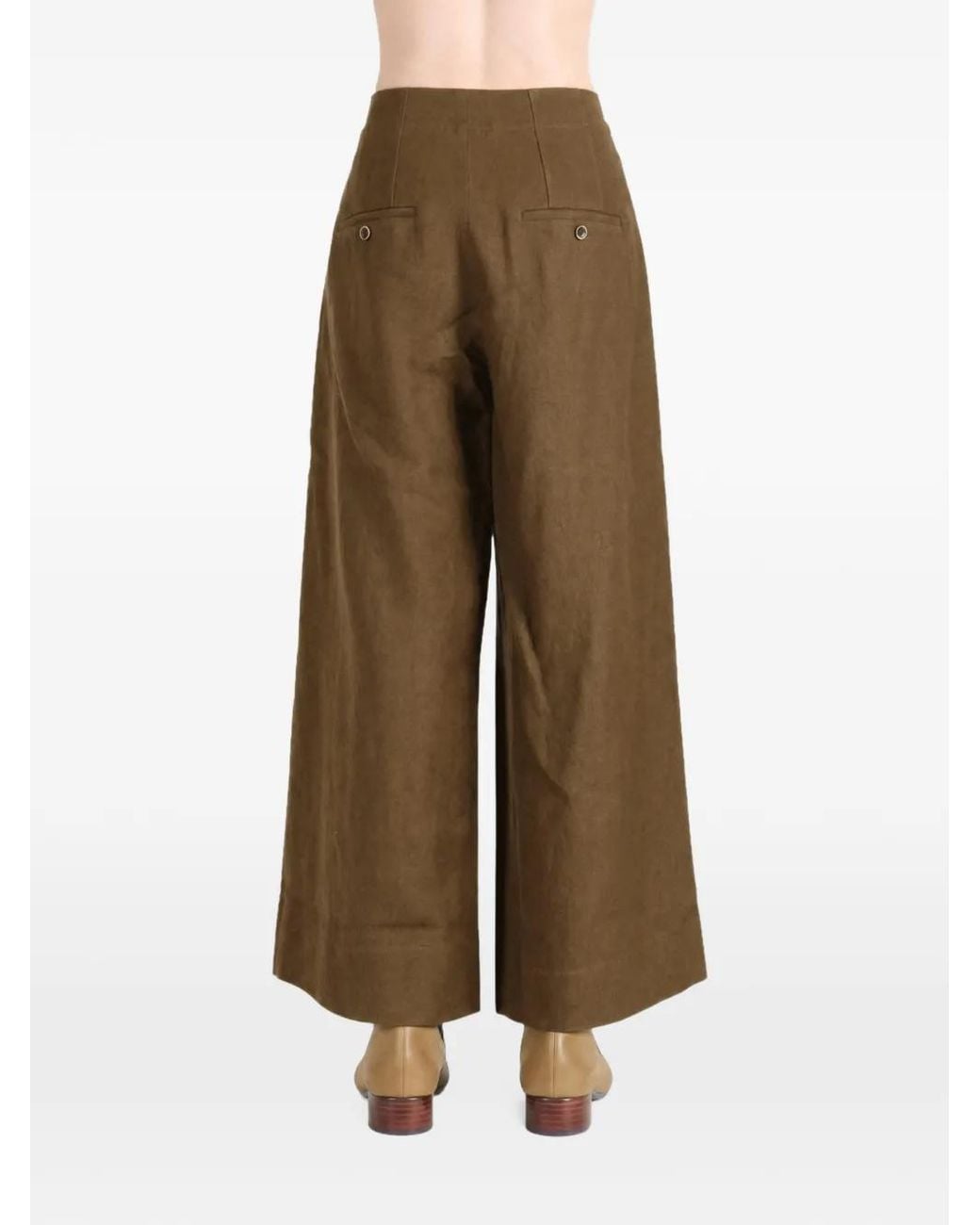 Uma Wang White Asymmetric Wide-Leg Trousers
