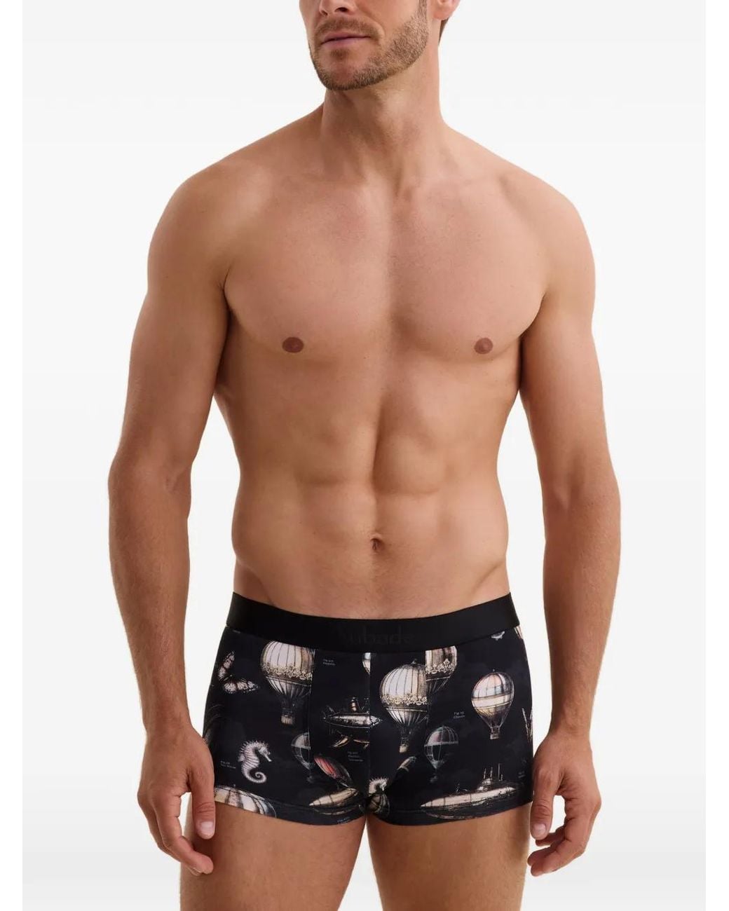 Aubade Black Boxer À Imprimé Graphique for men