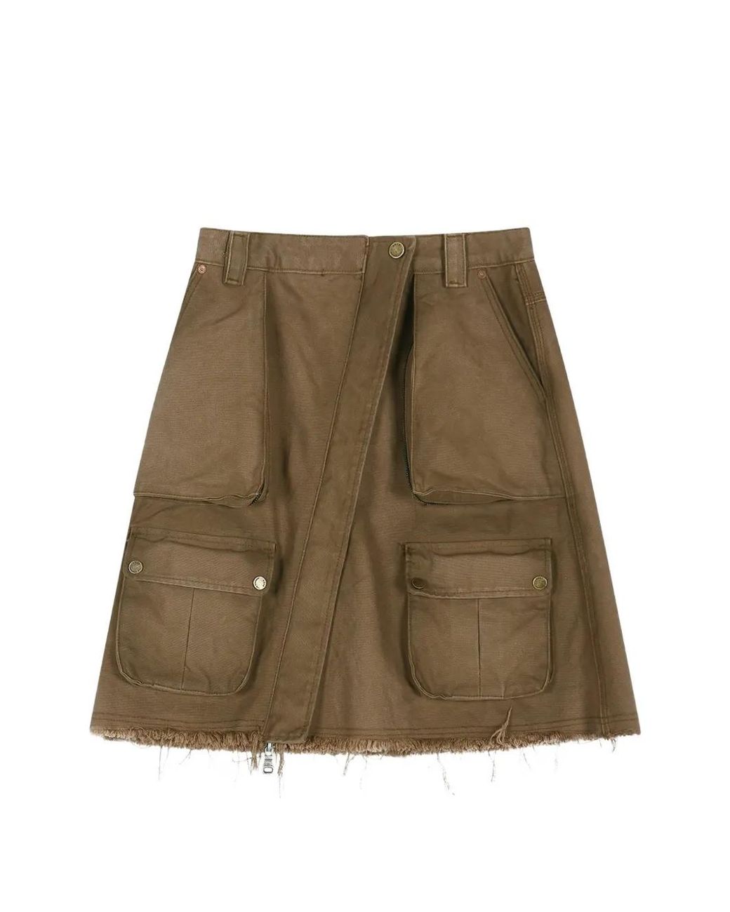 ANDERSSON BELL Green Cargo-Pocket Wrap Skirt
