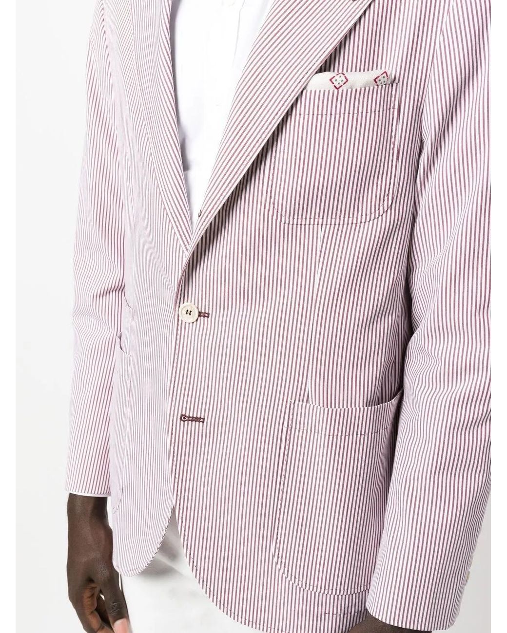 Brunello Cucinelli Purple Single-Breasted Tailored Blazer for men