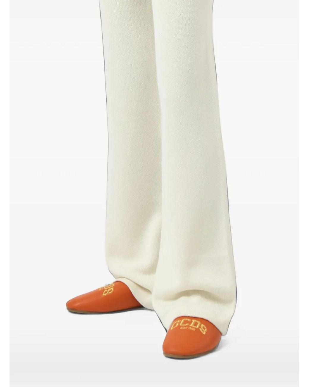 Gcds Orange Logo-Embroidered Mules