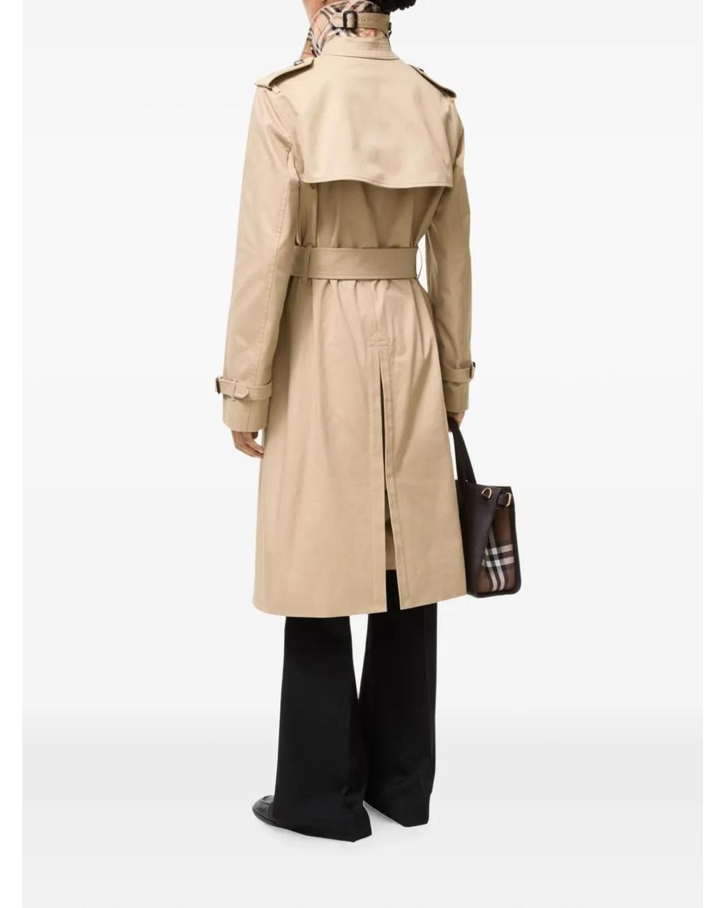 Burberry Natural Long Gabardine Lakefield Trench Coat