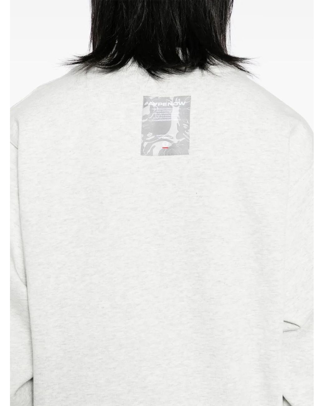 Aape By A Bathing Ape White Logo Patched Jersey Bomber Jacket for men
