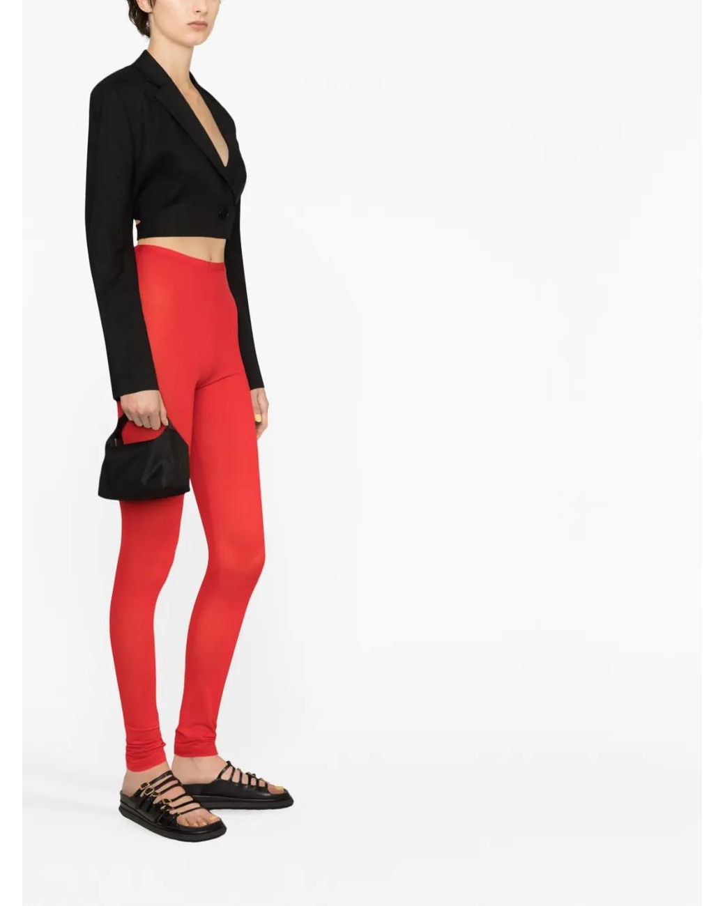 Raf Simons Red Logo-Patch Leggings