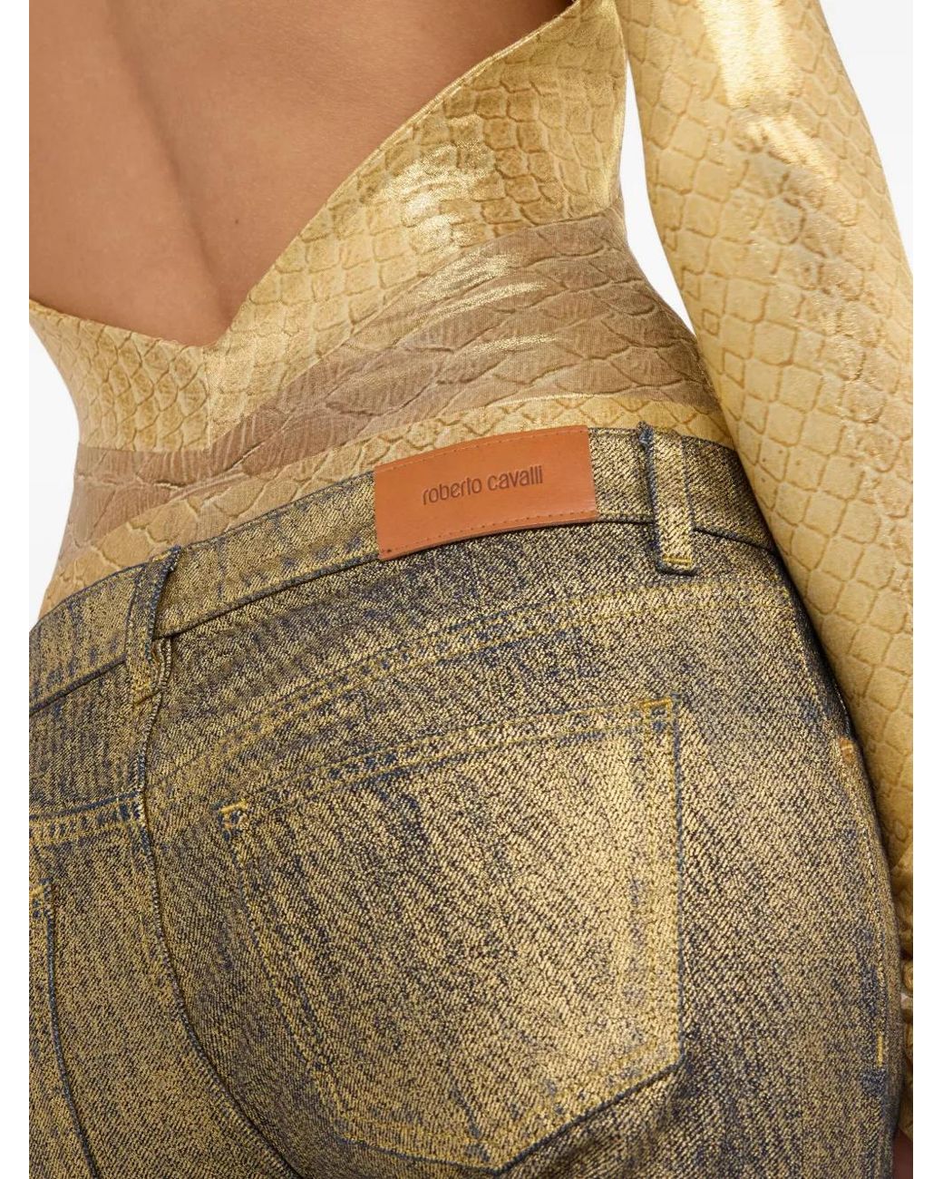 Roberto Cavalli Natural Faded-Effect Flared Jeans