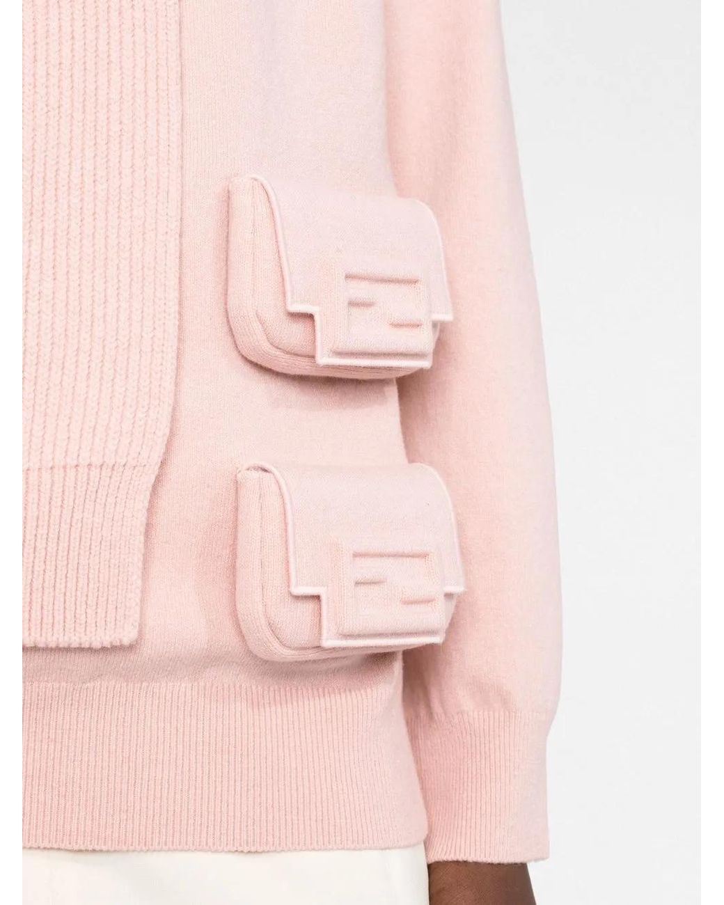 Fendi Pink Layered Utility Pocket Jumper