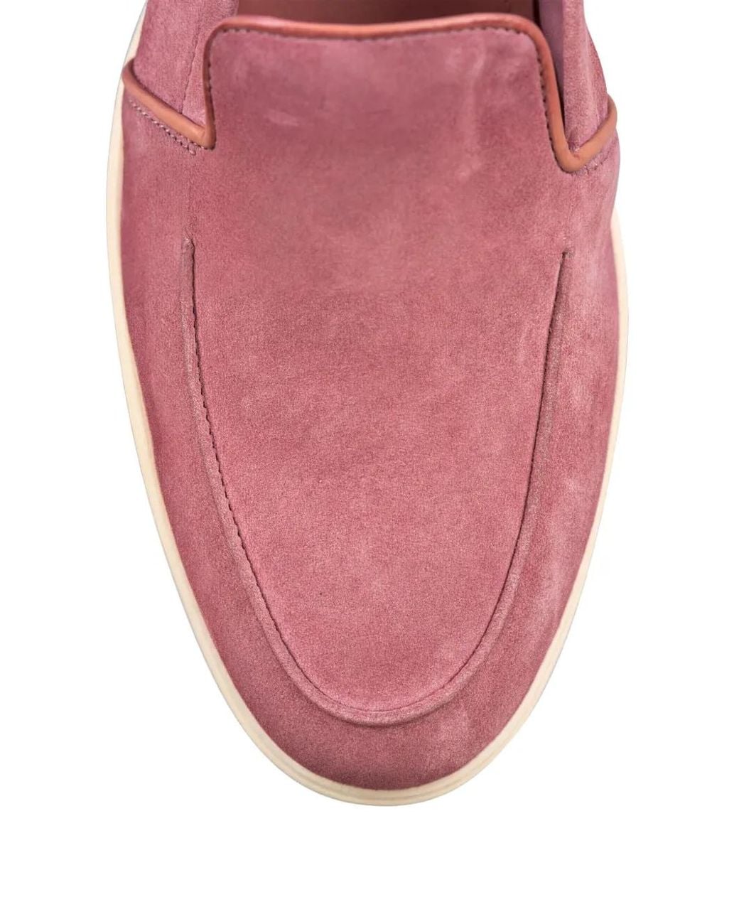 Santoni Pink Suede Loafers