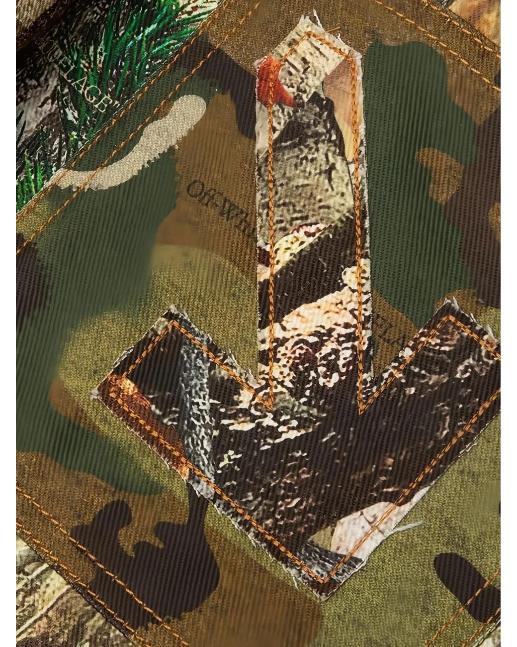 Off-White c/o Virgil Abloh Green Camo-Print Straight-Leg Jeans for men