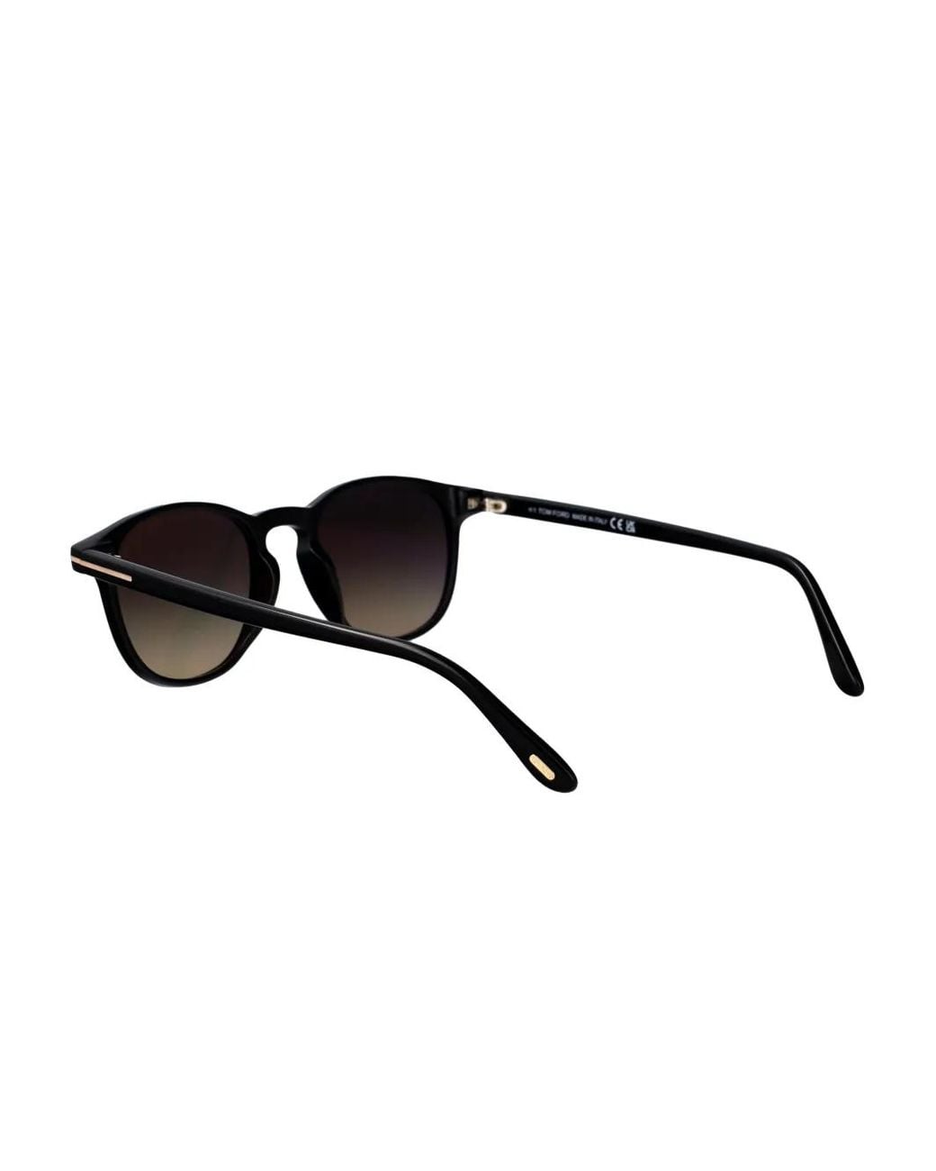 Tom Ford Black Holt Round-Frame Sunglasses for men