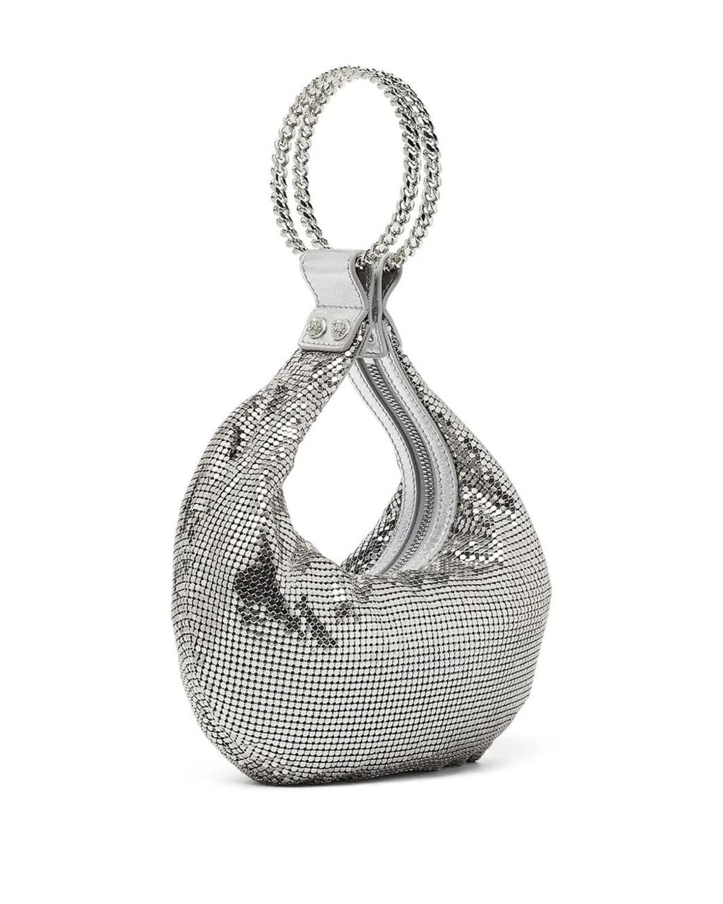 Versace Gray Metal-Mesh Mini Bag