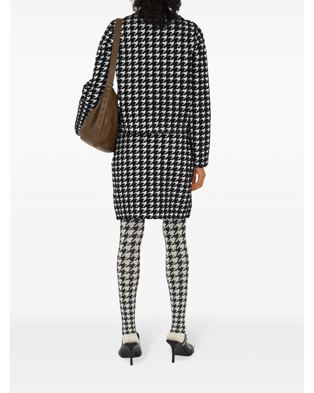 Burberry Black Houndstooth-Pattern Crew-Neck Jumper