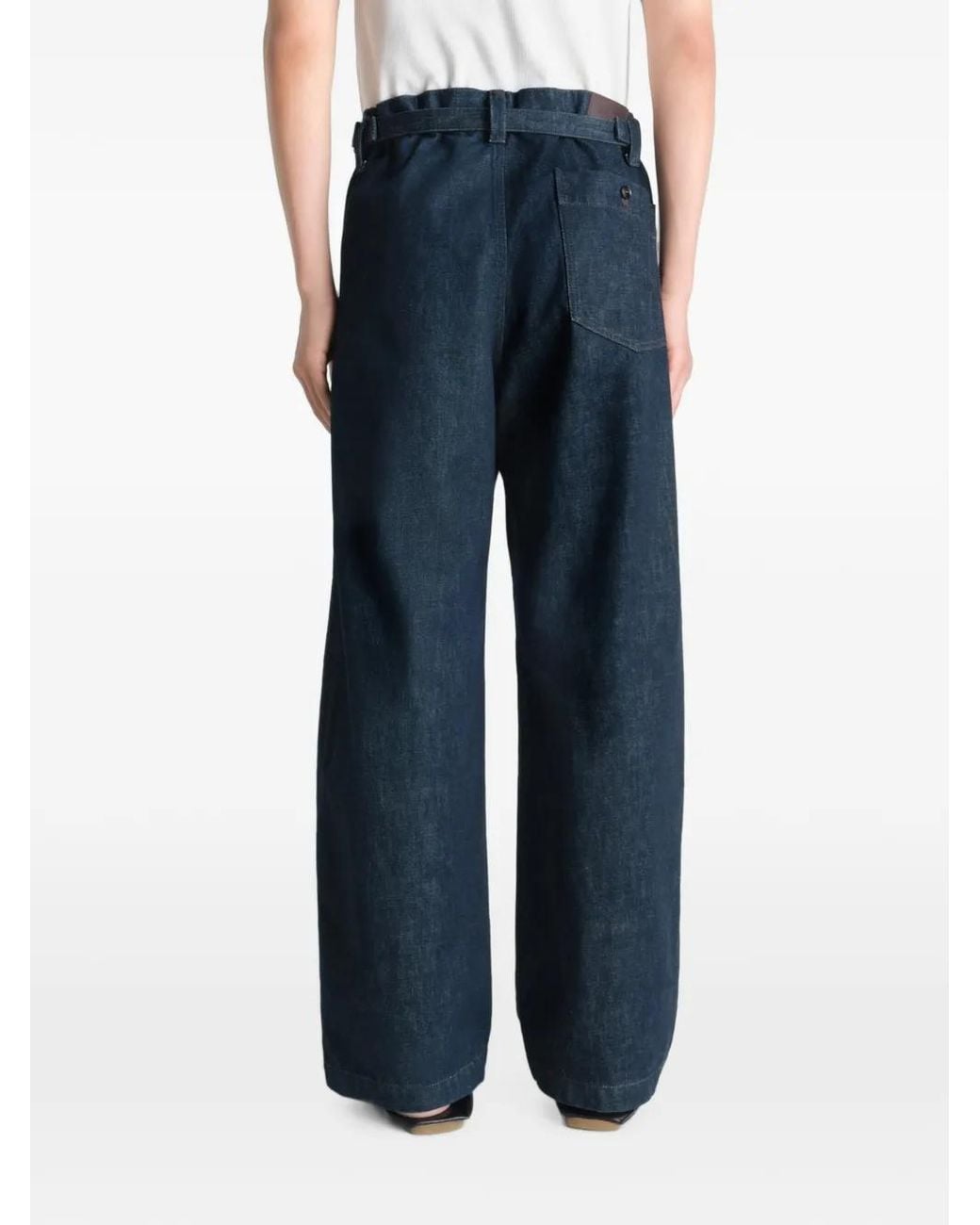 Lemaire Blue Maxi Workwear Adjustable-Strap Jeans for men