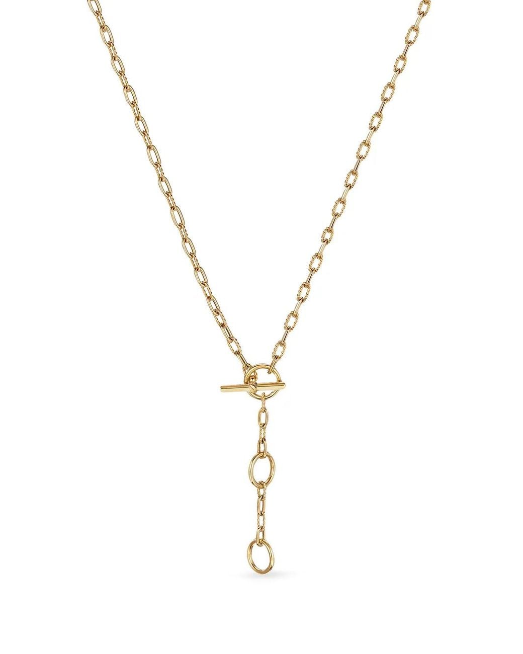 David Yurman Metallic 18Kt Dy Madison Three Ring Chain Necklace