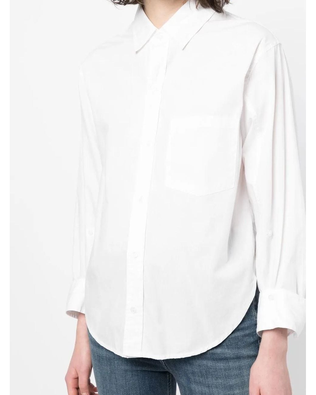Citizens of Humanity White Button-Up Long-Sleeved Shirt