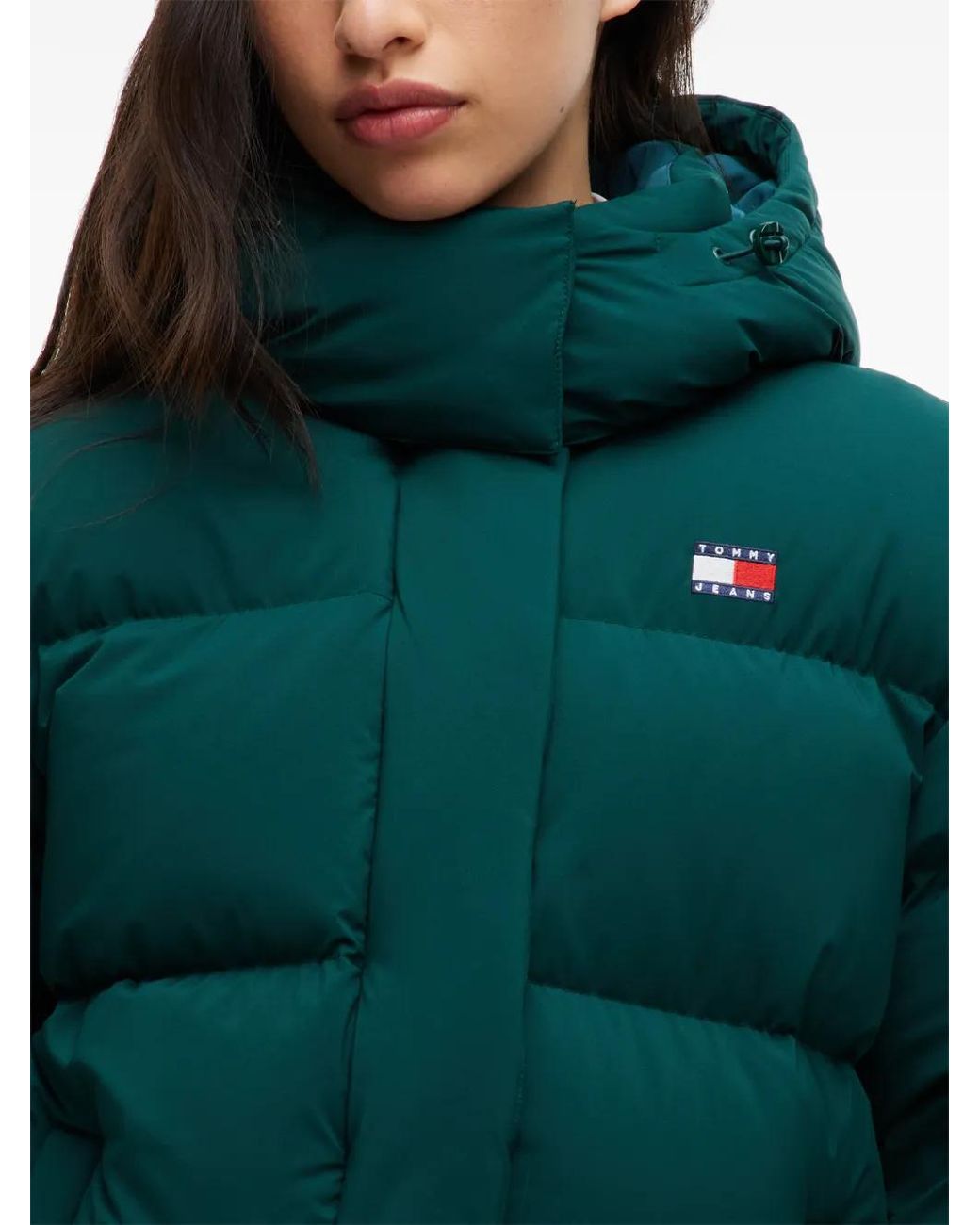 Tommy Hilfiger Green Hooded Puffer Jacket