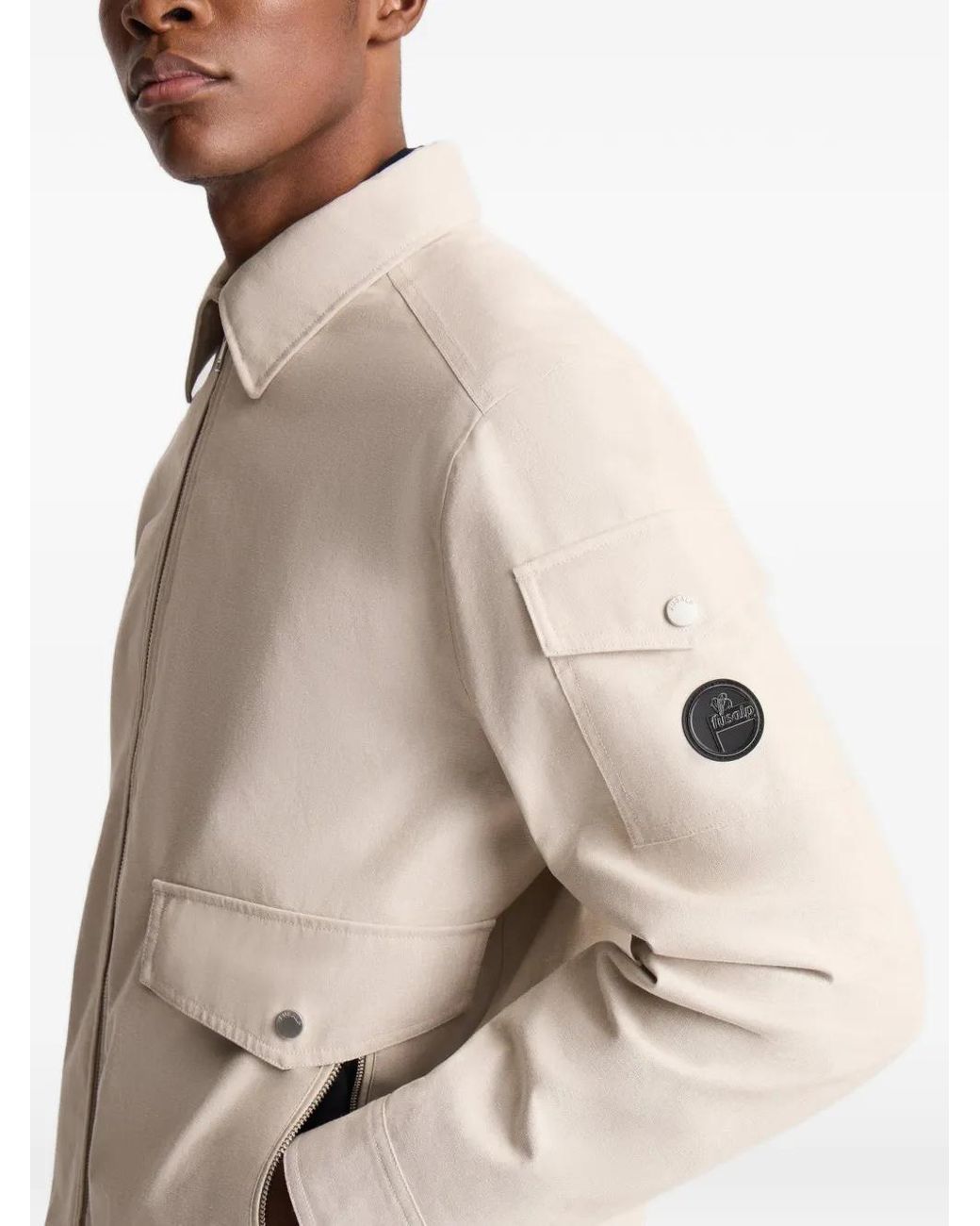 Fusalp White Veste Bomber Fralis Chambray À Poches Plaquées for men