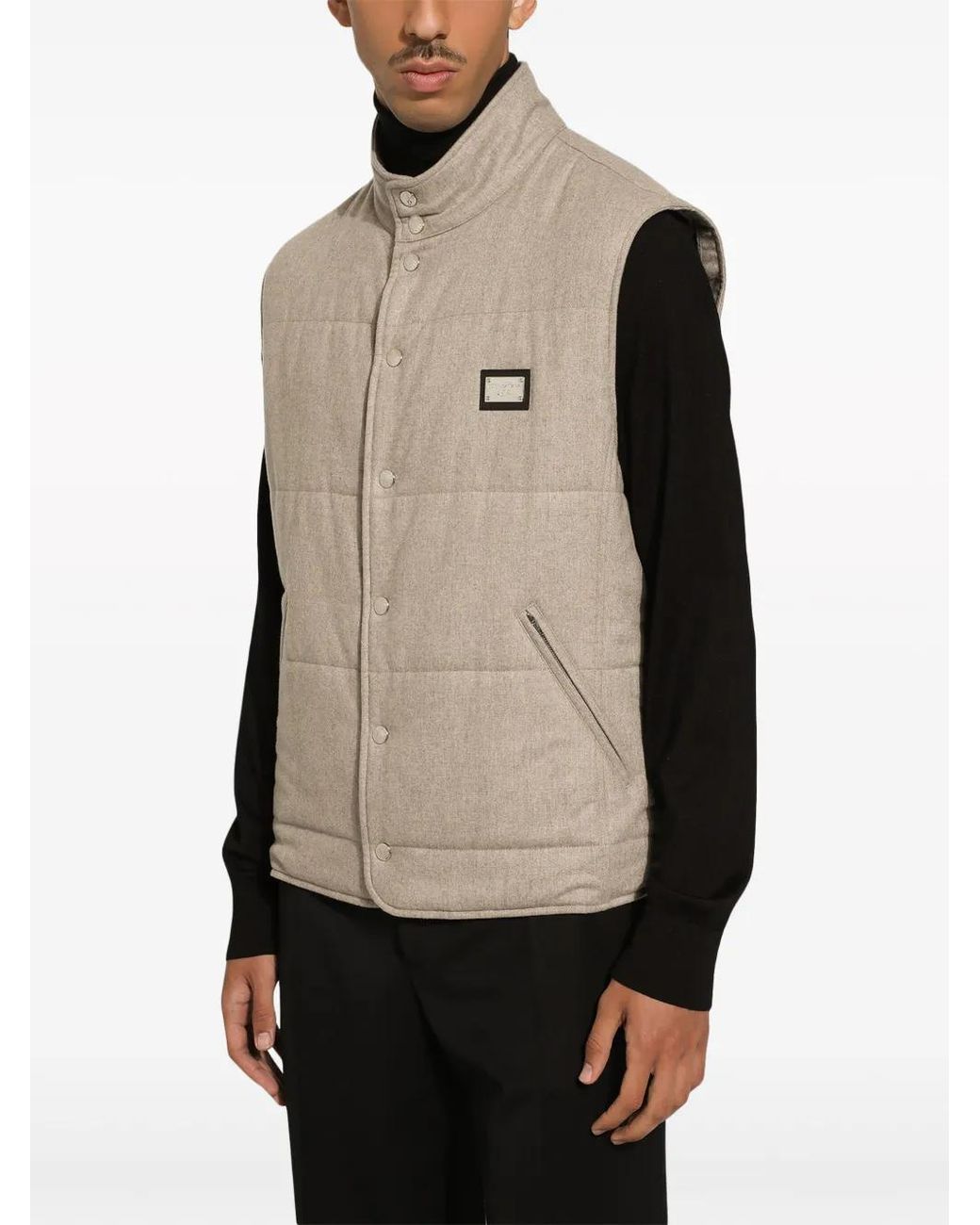 Chaleco Con Placa Del Logo Dolce & Gabbana de hombre de color Natural